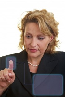 biometric scanning of a womens finger