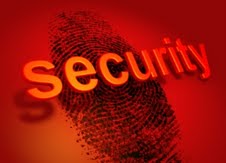 biometrics security a fingerprint on a red backround