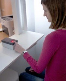 Finger Print Scanner picture of a finger being scanned Finger Print Scanner picture of a finger being scanned