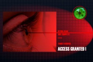retinal scanner door lock eye being scanned